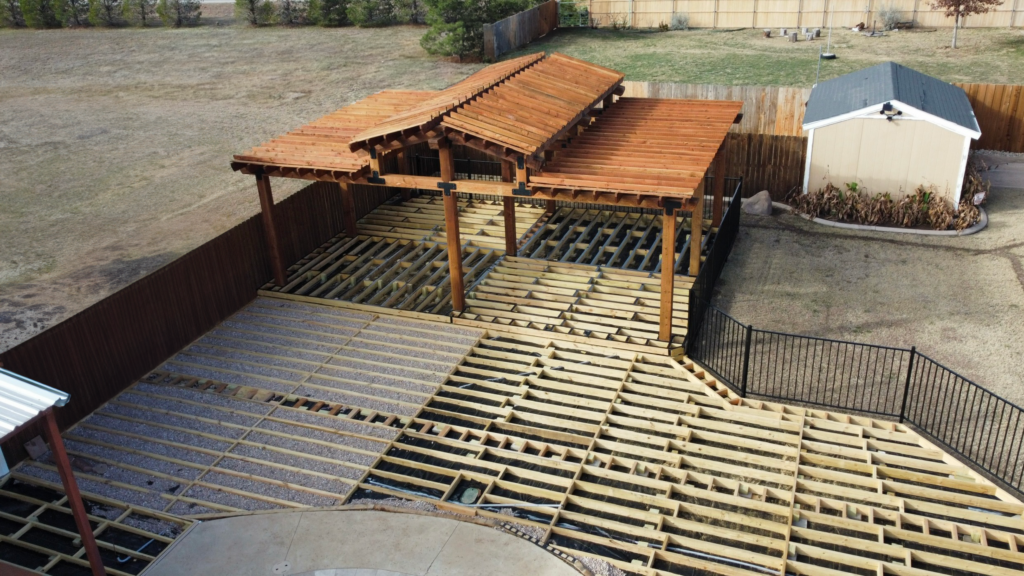 Custom Massive swimming pool deck and cedar pergola - Creative Timberworks Abilene TX