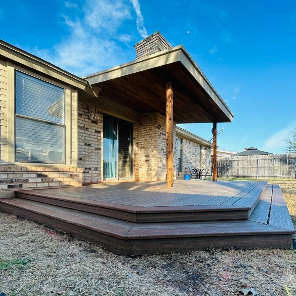 Custom manufactured decking, cedar pots, and deck cover.